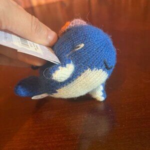 Hand-Knitted Blue Whale Ornament By Melange Collection fair trade made in peru
